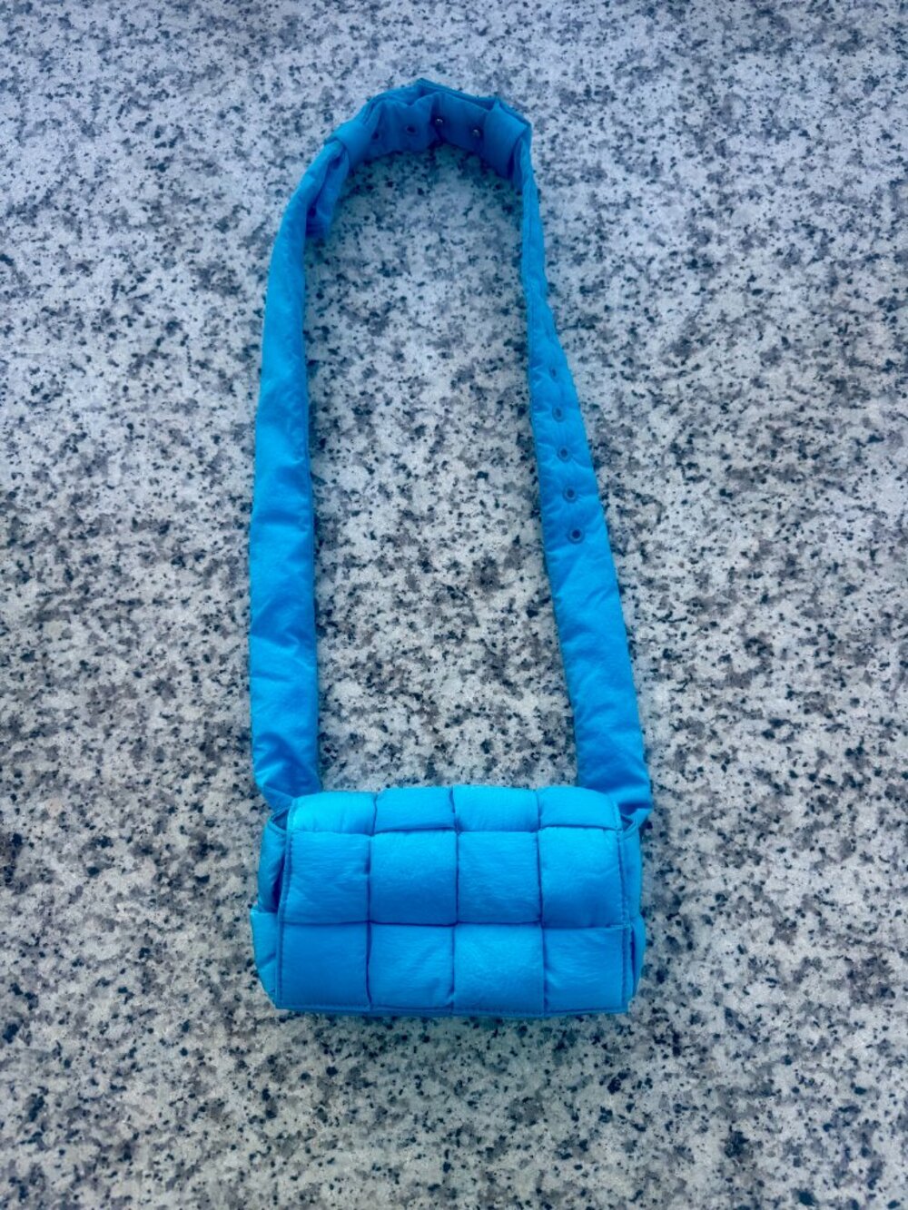 Bottega Veneta Padded Intrecciato Nylon Cassette Bag in Pool Blue - Picture 2 of 14
